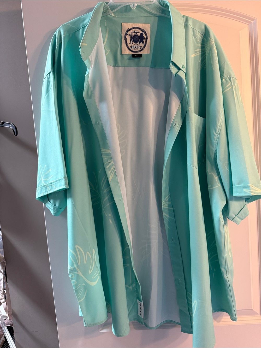 RSVLTS Aqua Short-Sleeve Button-Down Shirt